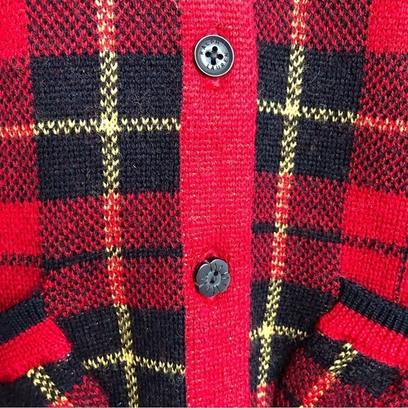 NWT Ralph Lauren Christmas sweater red tartan plaid cardigan 100% wool 24 months - Picture 8 of 11